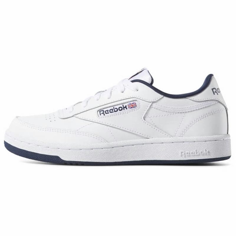 Reebok Club C Tenisky Chlapcenske - Biele/Námornícka Modrá UL3659MK